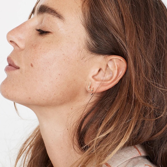 Delicate Collection Demi-Fine X Stud Earrings - Picture 2 of 4